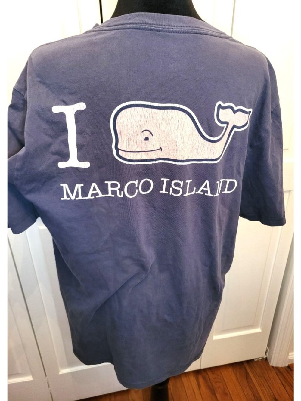 Vineyard Vines Gray Marco Island Graphic Tee M Whale Preppy Vacation School